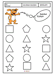 okul öncesi geometrik şekiileri eşleştirme çalışmaları